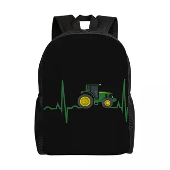 Трактор Heartbeat Ноутбук Рюкзак Женщины Мужчины Мода Сумка для Книг для Школы Студентов Колледжа Сумка 15
