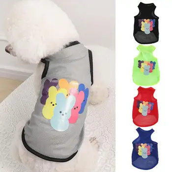 Удобная футболка с принтом домашних животных, жилет для кошек и маленьких собачек, костюм щенка 16