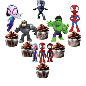 Украшения торта в стиле Человека-паука, Супергерои-Мстители, Железный тортик для детского дня рождения, принадлежности для душа, подарки