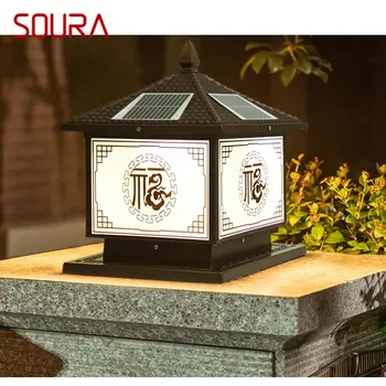 Уличные солнечные фонари SOURA, Винтажные китайские фонари на столбах, водонепроницаемые IP65 для дома, виллы, двора, сада. 13