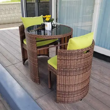 Уличный Водонепроницаемый Солнцезащитный крем, Маленький ротанговый стул, Комбинированный стол и стул для отдыха в скандинавском стиле, Уличный набор стульев Muebles из ротанга 8