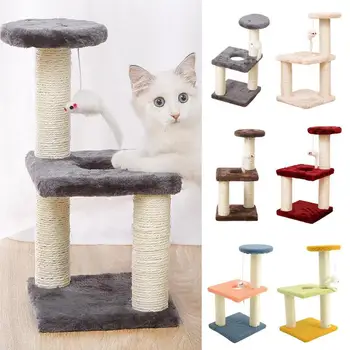 Умные лазающие кошачьи башни, игрушечная башня для кошек, башня на дереве для кошек - это многоколоночная конструкция И многослойный диван для веселых игр котят. 6