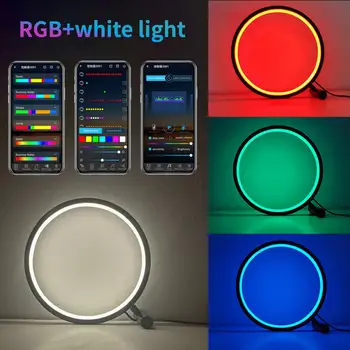 Умный светодиодный ночник RGB Атмосфера рабочего стола Настольная лампа с управлением через приложение Bluetooth Подходит для украшения прикроватной тумбочки в игровой комнате, спальне 10
