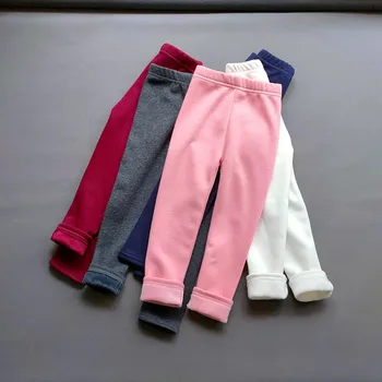 Универсальные бархатные леггинсы для девочек, осенне-зимние детские леггинсы для самосовершенствования Плюс бархатные теплые брюки для маленьких девочек 8