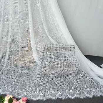 Французское кружевное полотно шириной 1,5 метра и длиной 3 метра, винтажное свадебное платье, материал для пошива мантии 3