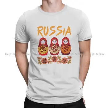 Футболки из полиэстера для хипстеров Matryoshka Russia, русская кукла, уличная одежда в мужском стиле, футболка с круглым вырезом