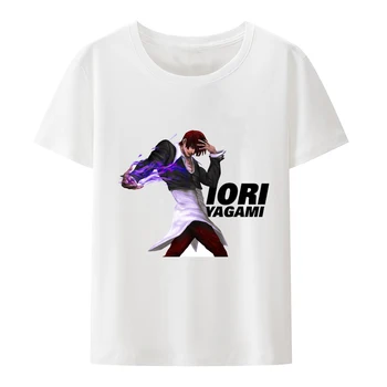 Футболки с игровым персонажем King of Fighters Иори Ягами, Свободная футболка в Корейском стиле С круглым вырезом, Повседневная Мужская футболка с принтом 8