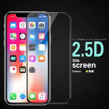 Цветное Закаленное Стекло 2.5D Edge с Полным Покрытием Для Apple Iphone XS XR XS MAX Film Screen Protector Черно-Белое, Золотое и Розовое Золото 2