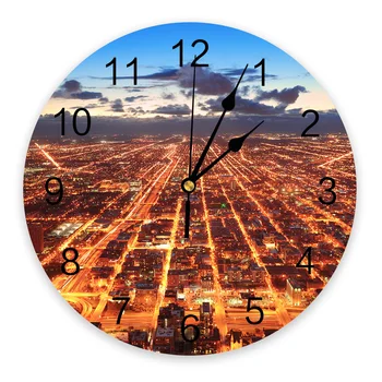 Часы Dusk City Настенный декор для дома Современная кухня Спальня Декор для гостиной настенные часы 10