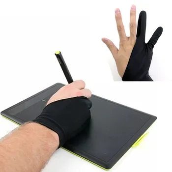 Черная противообрастающая перчатка на 2 пальца, как для рисования правой, так и левой рукой художника Для любого графического планшета для рисования