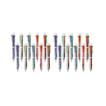 Шариковая ручка в упаковке 20 штук, Многоцветные Выдвижные Шариковые Ручки 6 В 1, Ручка с Цветными Чернилами 0,5 мм, Многоцветная Ручка для школы 7