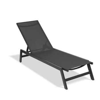 Шезлонг на открытом воздухе \ Алюминиевое кресло с пятипозиционной регулировкой\ Любая погода для патио \ пляжа \ двора \ бассейна (серый) 14
