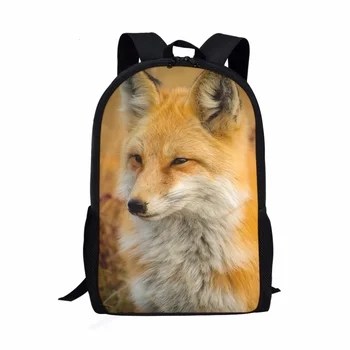 Школьная сумка с 3D-принтом Cool Fox для девочек и мальчиков начальной школы, рюкзак для учащихся средней школы, дорожные сумки в стиле колледжа Mochilas 7